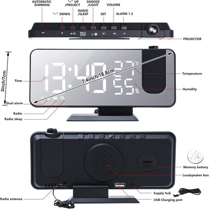 Skorter | Bedroom Projection Digital Alarm Clock