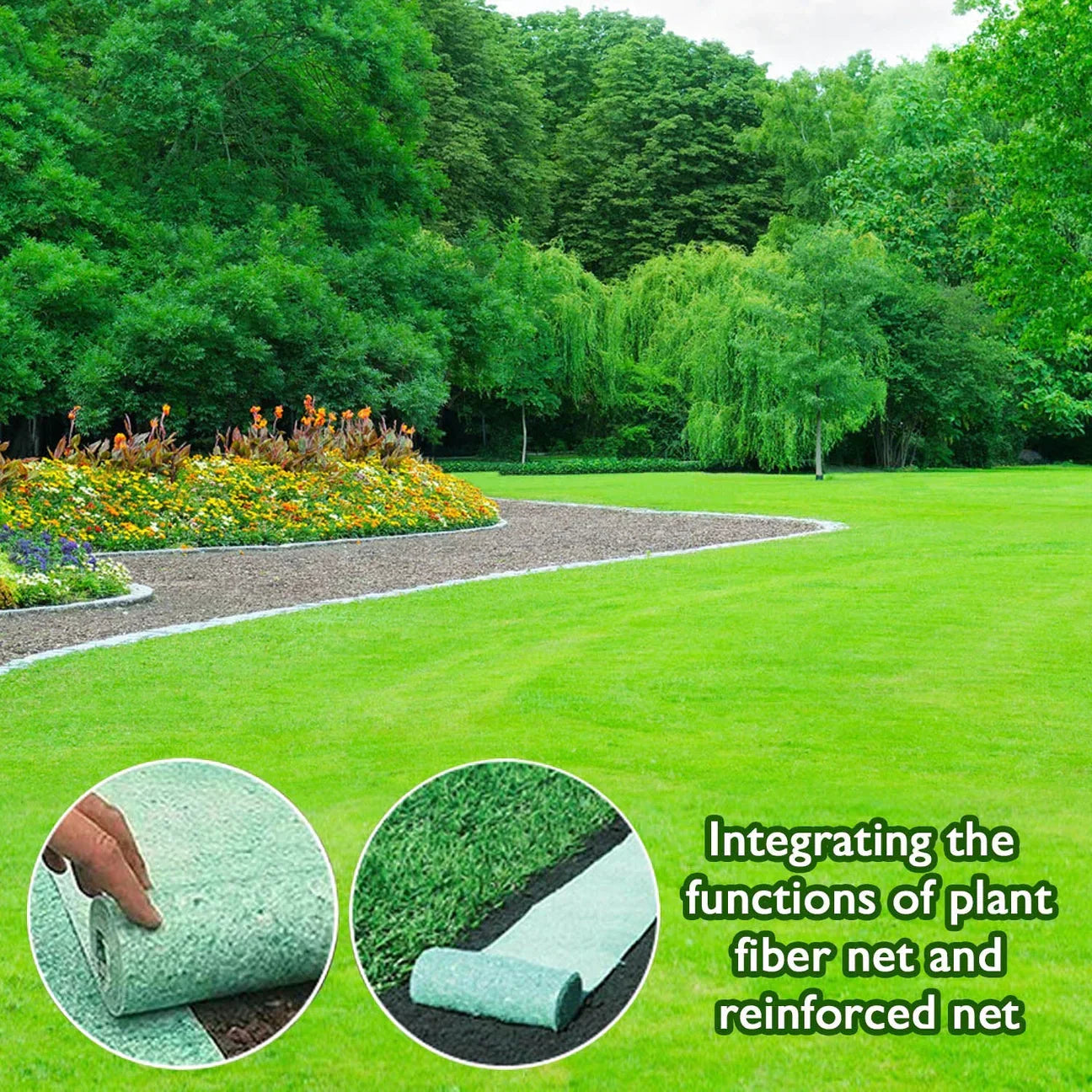 Skorter | Biodegradable Netted Grass Seed Mat | All-in-One Growth System for Quick Germination in Sun, Shade & Slopes