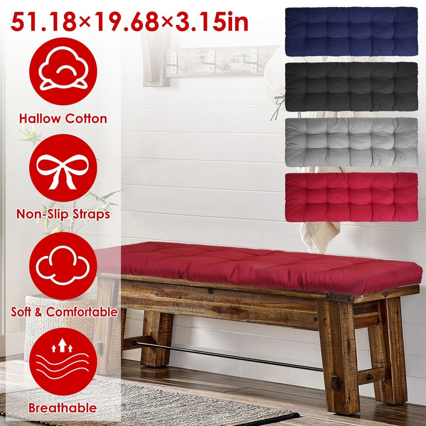 Skorter | Bench cushions for indoor and outdoor furniture, non-slip