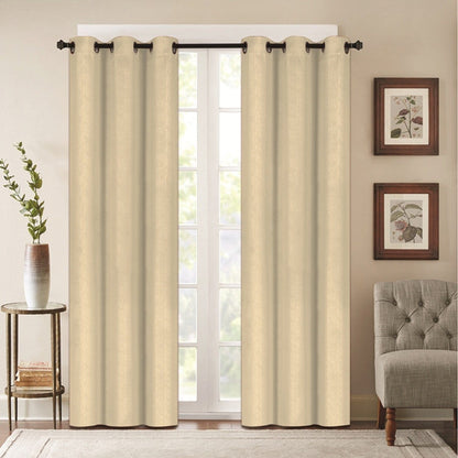 Skorter | Benham Embossed Solid Color Blackout Grommet Panel Pair