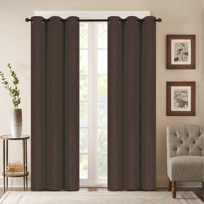 Skorter | Benham Embossed Solid Color Blackout Grommet Panel Pair