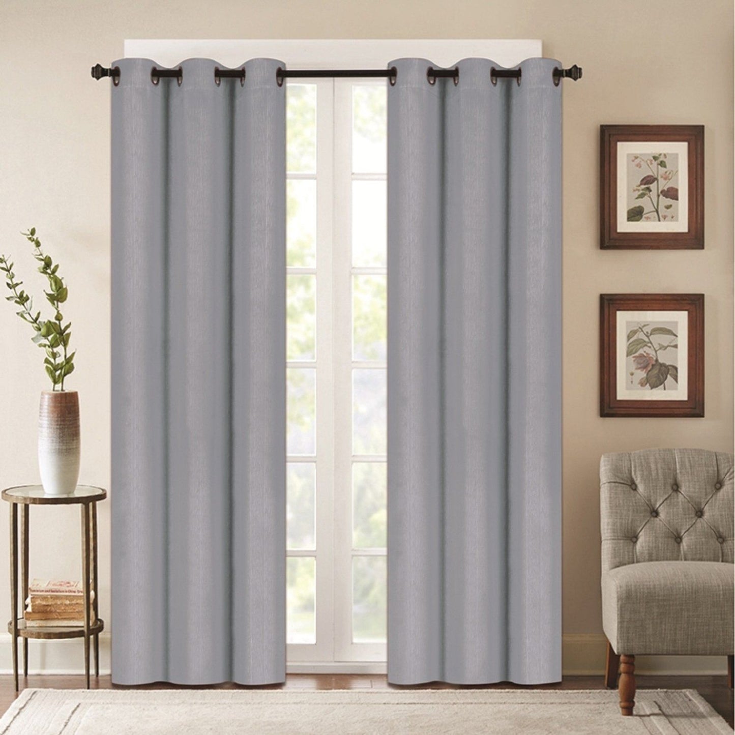 Skorter | Benham Embossed Solid Color Blackout Grommet Panel Pair