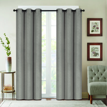 Skorter | Benham Embossed Solid Color Blackout Grommet Panel Pair