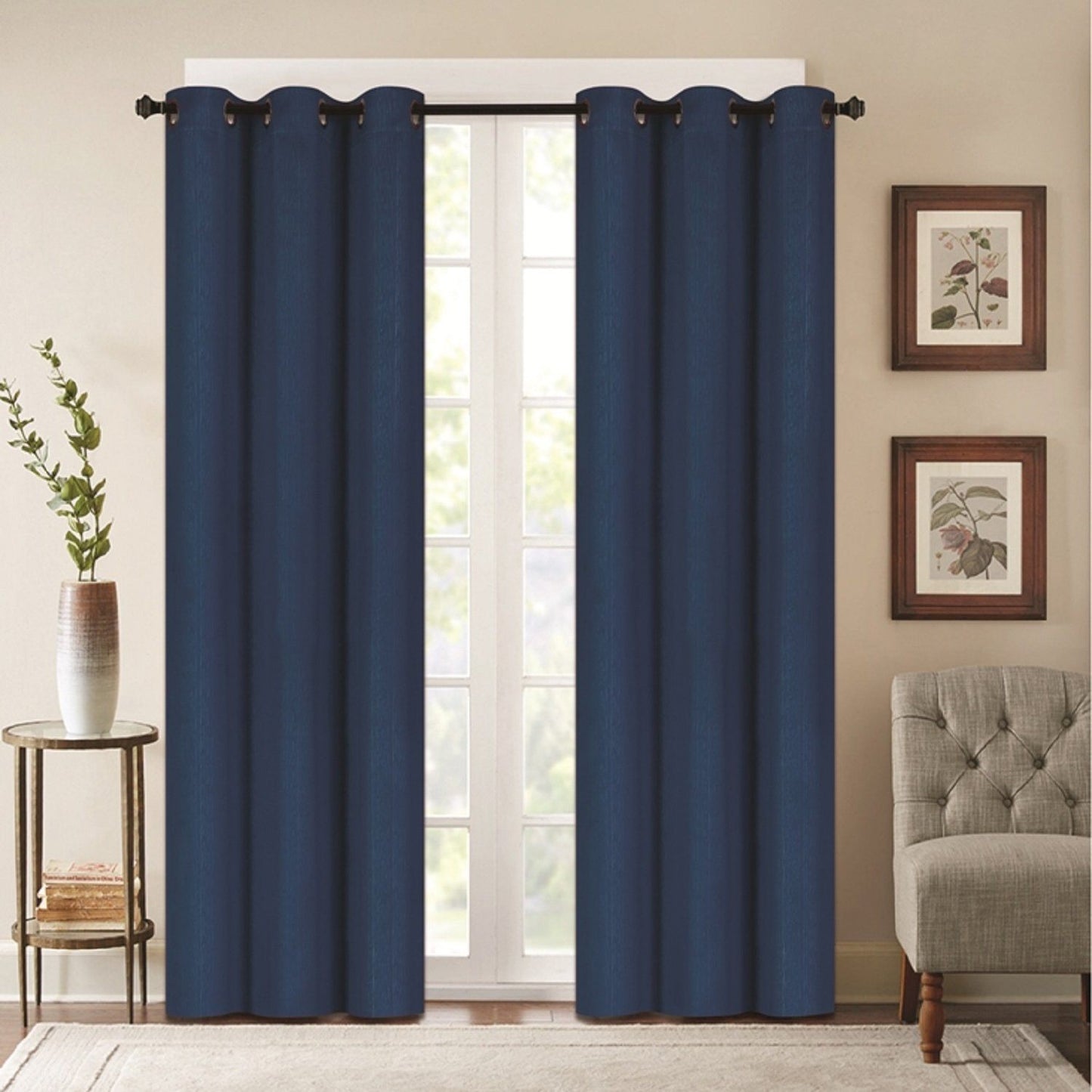 Skorter | Benham Embossed Solid Color Blackout Grommet Panel Pair