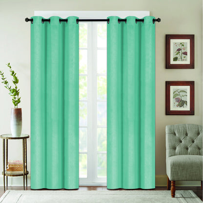 Skorter | Benham Embossed Solid Color Blackout Grommet Panel Pair