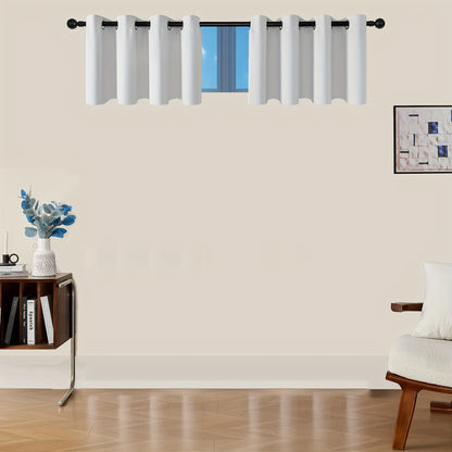 Skorter | Blackout Curtains - 2 Pieces Modern Polyester Curtains with Thermal Insulation and Rings