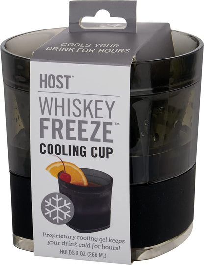 Skorter | Cooling Cups for Whiskey, Bourbon and Scotch, Freezer Gel Chiller Double Wall Glass Set of 1, Smoke, 9 ounces