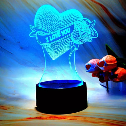 Skorter | HartLicht - 3D LED Illusion Lamp with Touch Control, 7 Colors & USB/Battery Power