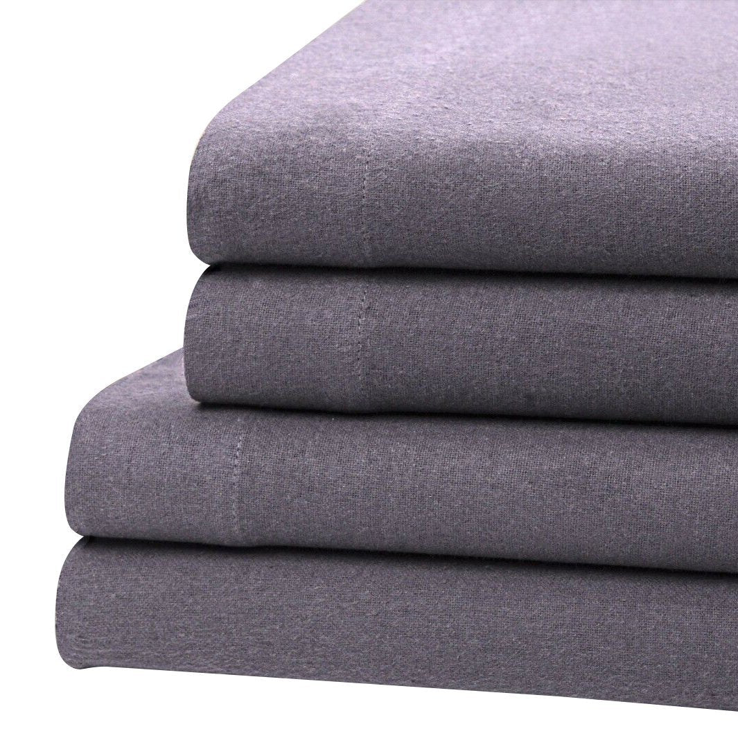 Skorter | Bibb Home 100% Cotton Solid Flannel Deep Pocket Sheet Set