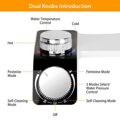 Skorter | Bidet Fresh Water Sprayers with Self-Cleaning Double Nozzle without Electricity