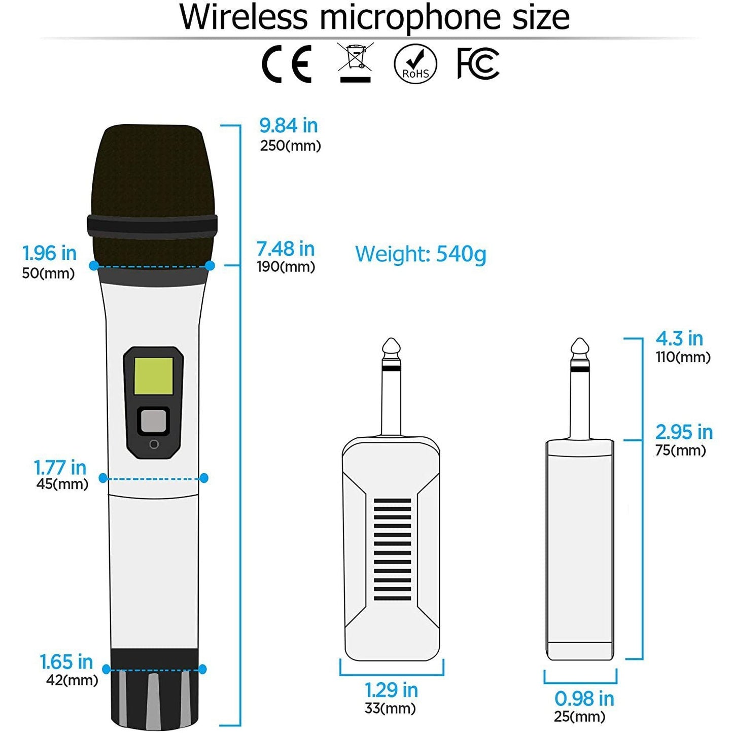 Skorter | Bietrun Wireless UHF Metal Dual Handheld Dynamic Microphone System Karaoke