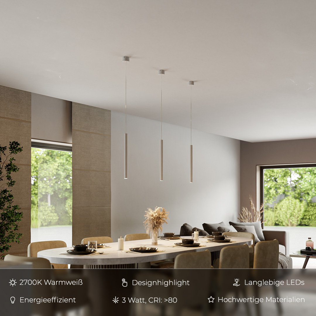 Skorter | RayAura Minimalistic LED Pendant Light | Modern Design | Elegant Ceiling Lamp for Living Room & Office