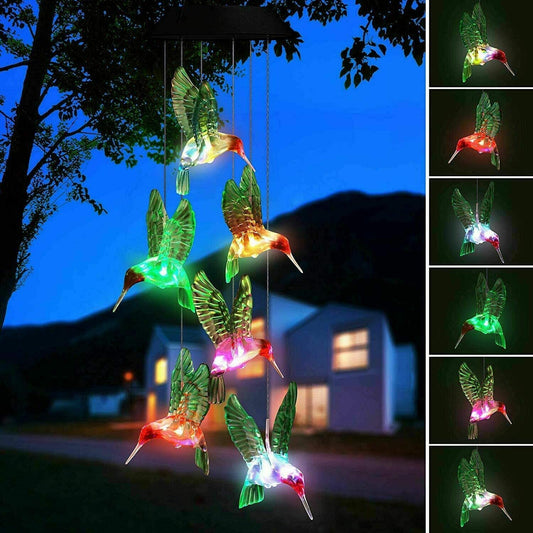 Skorter | Solar-powered Hummingbird Wind Chimes