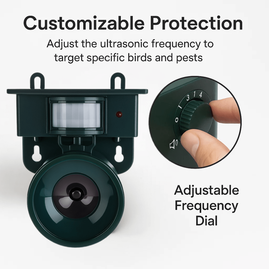 Skorter | FEATHERBLOCK – Motion-Activated Bird Repeller for Quiet & Clean Outdoor Spaces