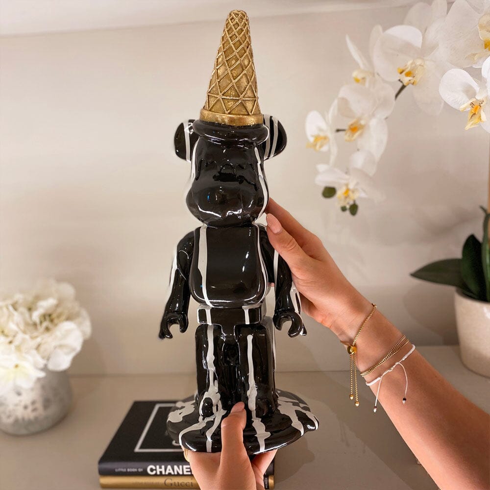 Skorter | Black ice cream cone drip bear ornament