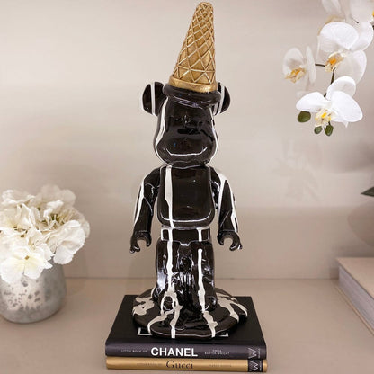 Skorter | Black ice cream cone drip bear ornament