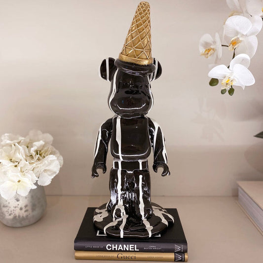 Skorter | Black ice cream cone drip bear ornament