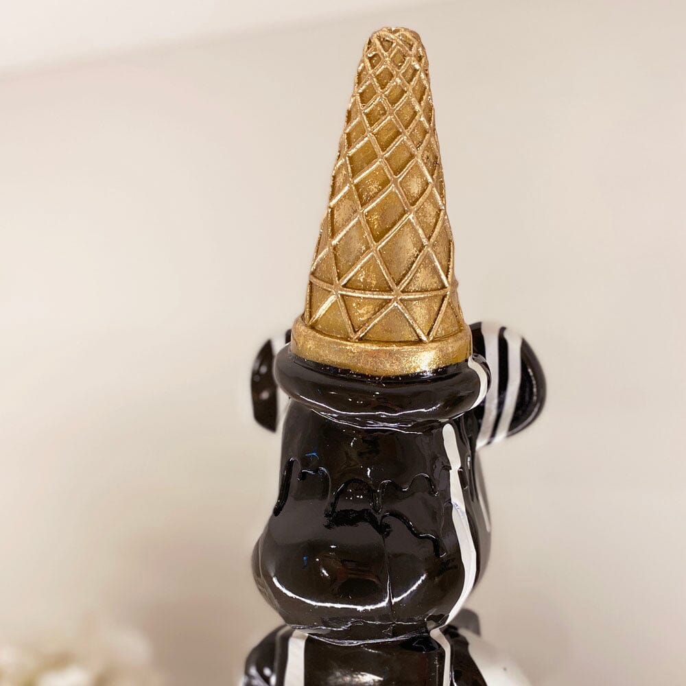 Skorter | Black ice cream cone drip bear ornament