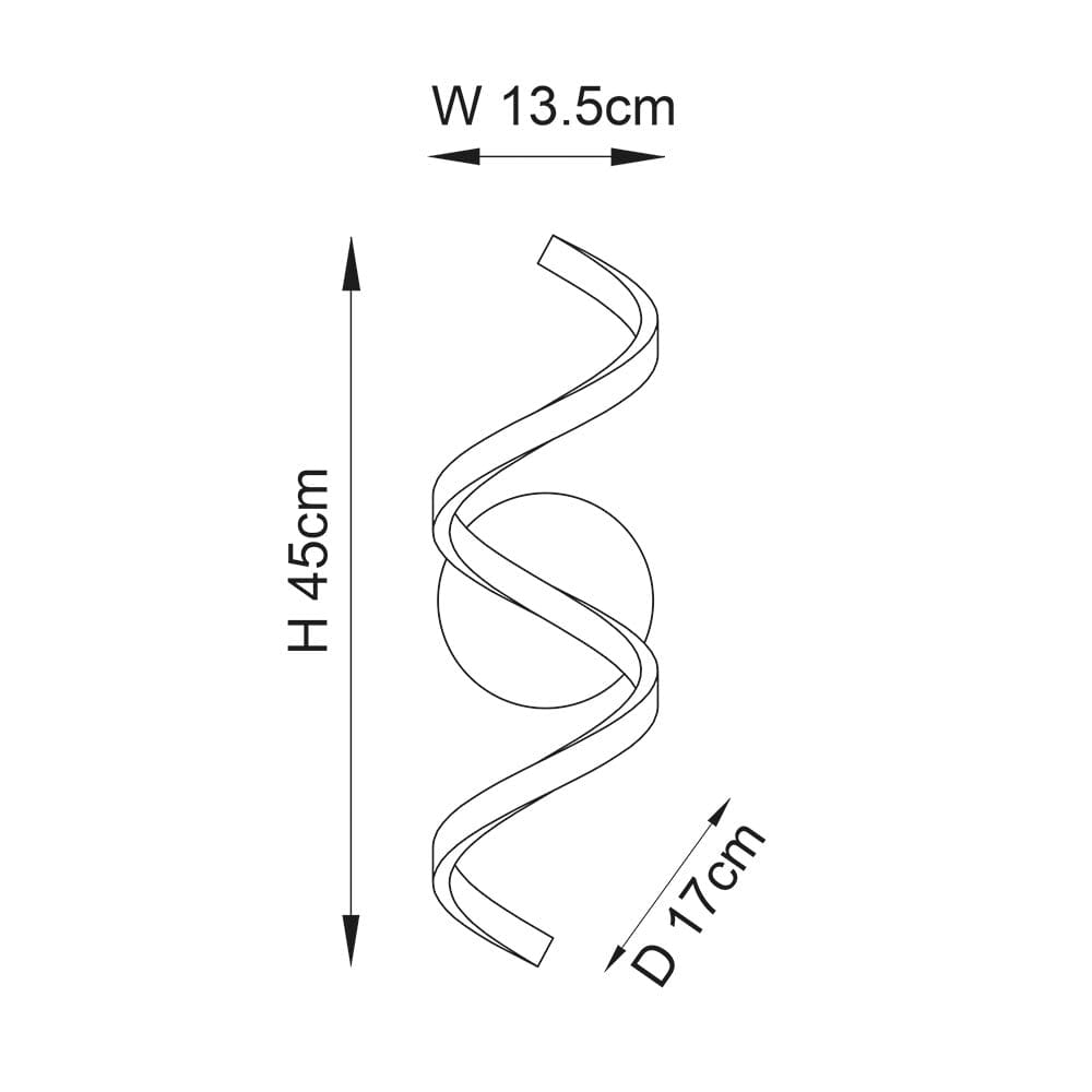 Skorter | Black LED Twisted Outdoor Wall Lamp