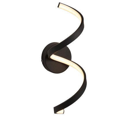 Skorter | Black LED Twisted Outdoor Wall Lamp
