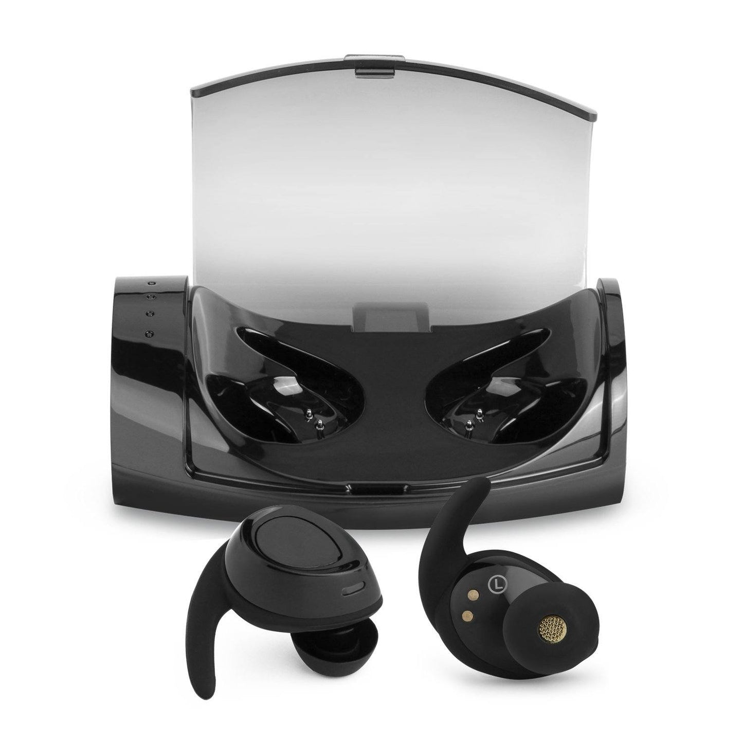 Skorter | Black Mini Wireless Bluetooth Twin Earbuds Mic True Bass Stereo In-Ear TWS Headphones