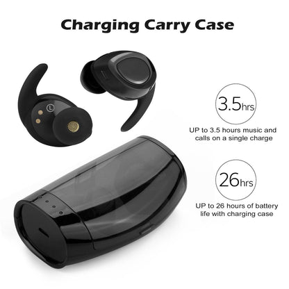 Skorter | Black Mini Wireless Bluetooth Twin Earbuds Mic True Bass Stereo In-Ear TWS Headphones