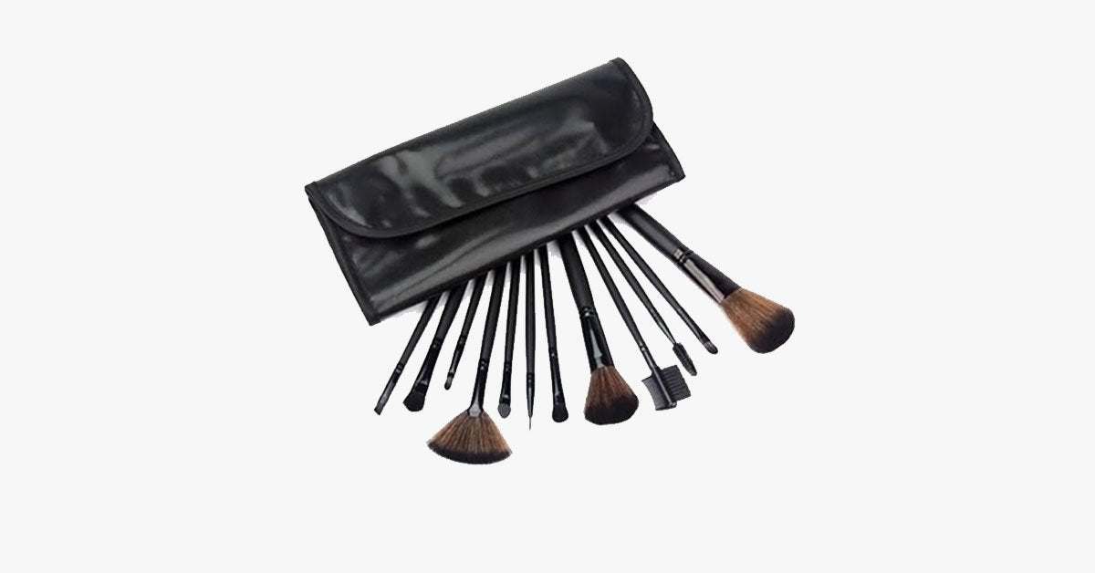 Skorter | 12-piece professional black brush set – Enjoy a makeup experience that makes blending easy