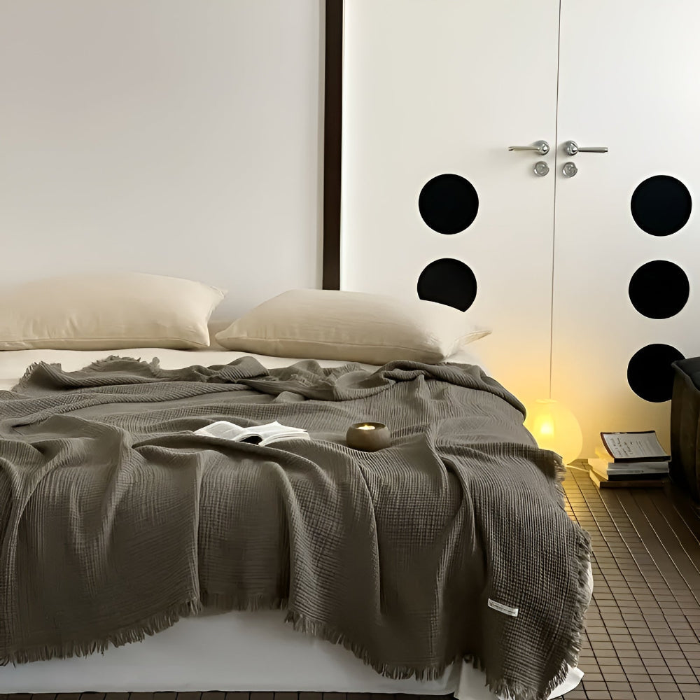 Skorter | Cotton Crinkle Tassel Blanket