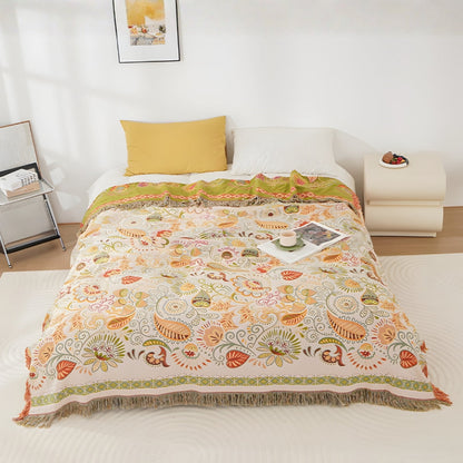 Skorter | Autumn Leaf Boho Reversible Blanket
