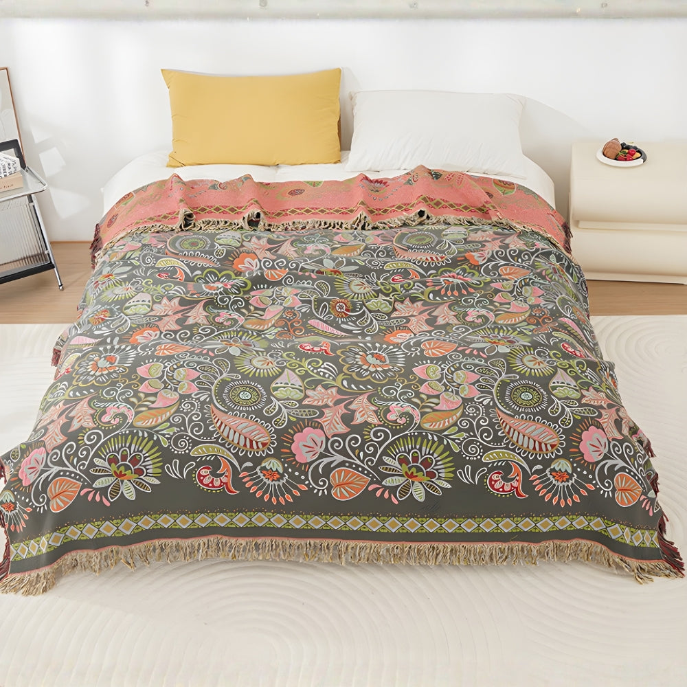 Skorter | Autumn Leaf Boho Reversible Blanket