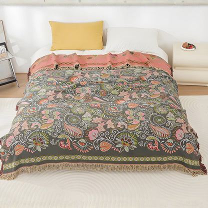 Skorter | Autumn Leaf Boho Reversible Blanket