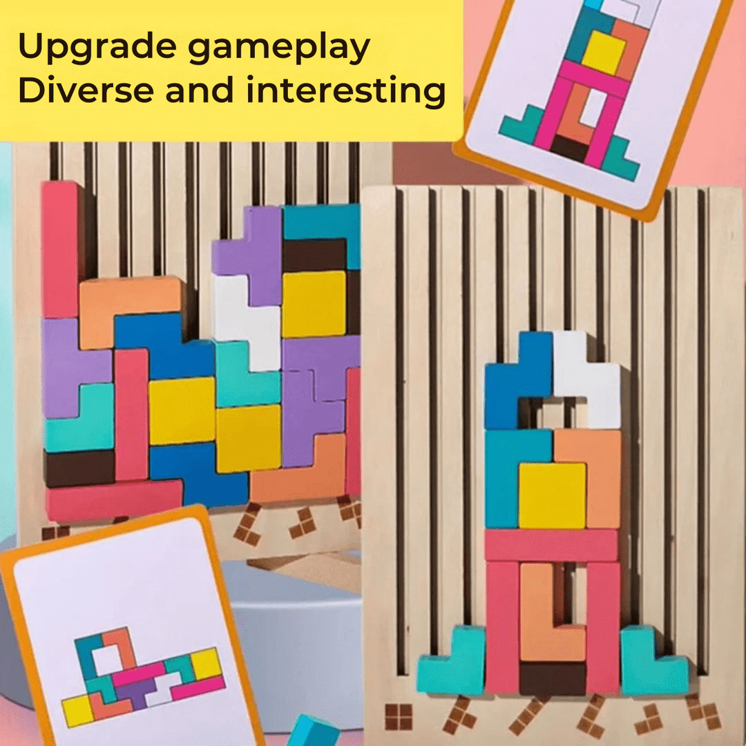Skorter | BLOCKWISE – Montessori Wood Tetris Stacking Toy for Learning ...