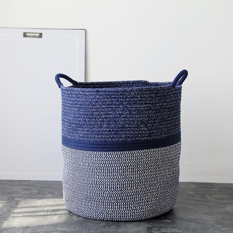 Skorter | CoastalNest Storage Baskets with Handles | Blue Coastal Decorative Baskets | Functional & Stylish Organization