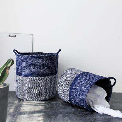 Skorter | CoastalNest Storage Baskets with Handles | Blue Coastal Decorative Baskets | Functional & Stylish Organization