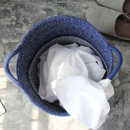 Skorter | CoastalNest Storage Baskets with Handles | Blue Coastal Decorative Baskets | Functional & Stylish Organization