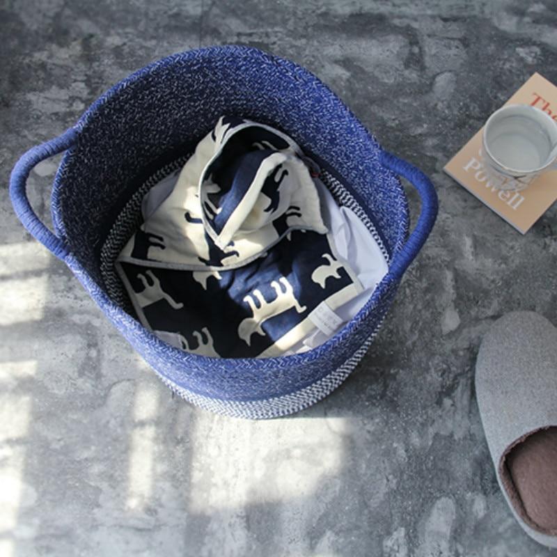 Skorter | CoastalNest Storage Baskets with Handles | Blue Coastal Decorative Baskets | Functional & Stylish Organization