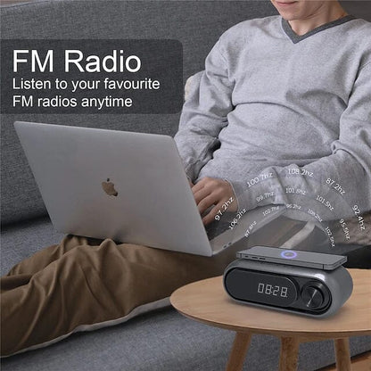 Skorter | Bluetooth speaker Wireless Charger with Alarm Clock