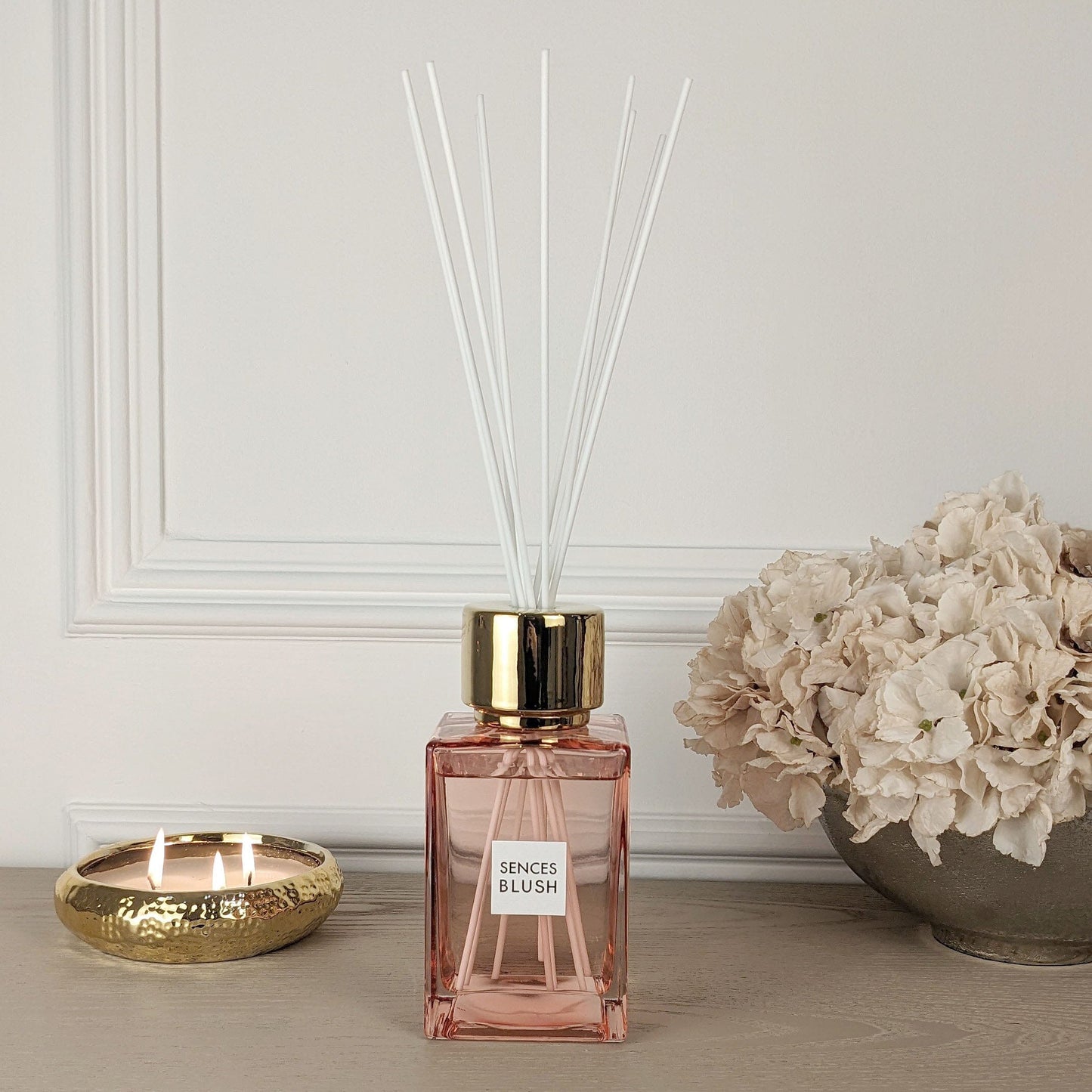 Skorter | Blush Rose Fragrant Pink & Gold Large Reed Diffuser - 500ml