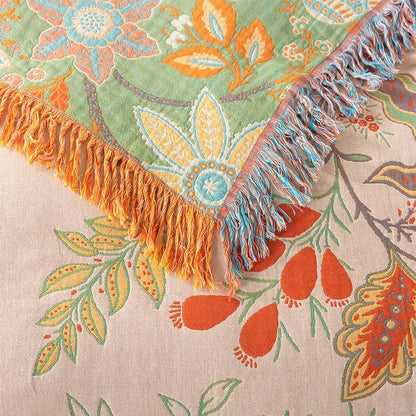 Skorter | BohoWeave – Cotton Reversible Blanket with Jacquard Boho Pattern