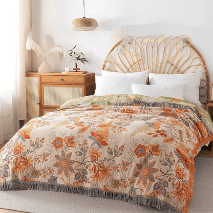 Skorter | BohoWeave – Cotton Reversible Blanket with Jacquard Boho Pattern
