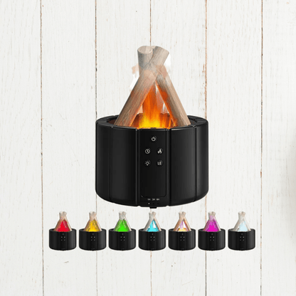 Skorter | AuroMist Ultrasonic Flame Humidifier | Cozy bonfire light humidifier with aromatherapy function