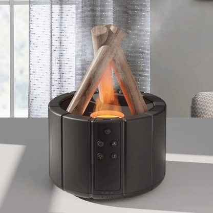 Skorter | AuroMist Ultrasonic Flame Humidifier | Cozy bonfire light humidifier with aromatherapy function
