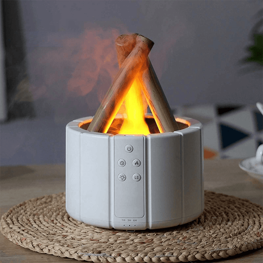 Skorter | AuroMist Ultrasonic Flame Humidifier | Cozy bonfire light humidifier with aromatherapy function