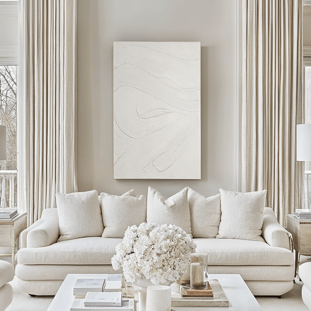 Skorter | Boston Cream Textured Abstract Canvas Wall Art