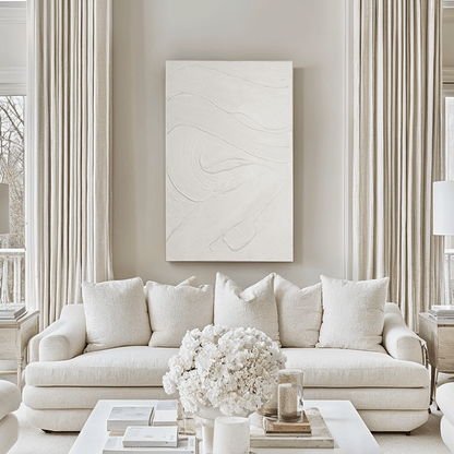 Skorter | Boston Cream Textured Abstract Canvas Wall Art