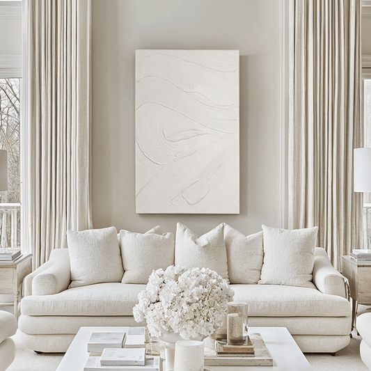 Skorter | Boston Cream Textured Abstract Canvas Wall Art