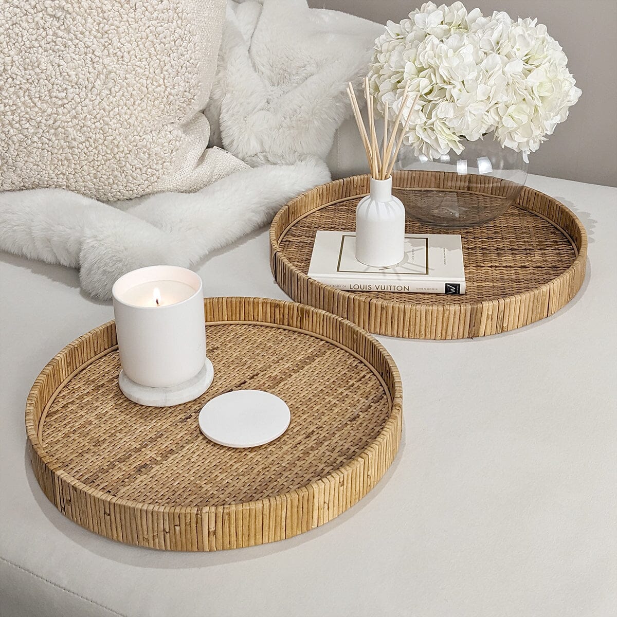 Skorter | Bree Set with 2 Natural Rattan Round Plates