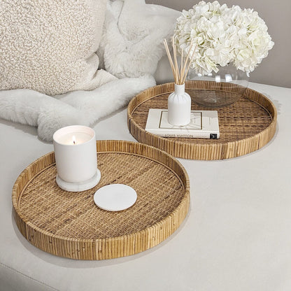 Skorter | Bree Set with 2 Natural Rattan Round Plates
