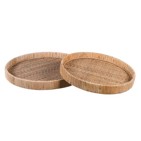 Skorter | Bree Set with 2 Natural Rattan Round Plates