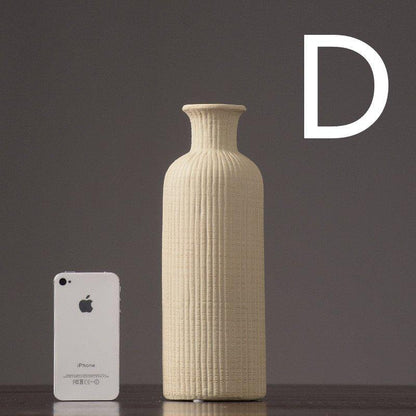Skorter | Brown Beige Gray Ceramic Flower Vase Pot │ Home Decoration Item